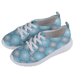 White Light Blue Gray Tile Women s Lightweight Sports Shoes by Ravend