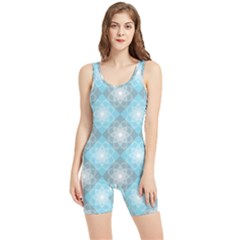 White Light Blue Gray Tile Women s Wrestling Singlet by Ravend