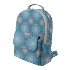 White Light Blue Gray Tile Flap Pocket Backpack (large) by Ravend