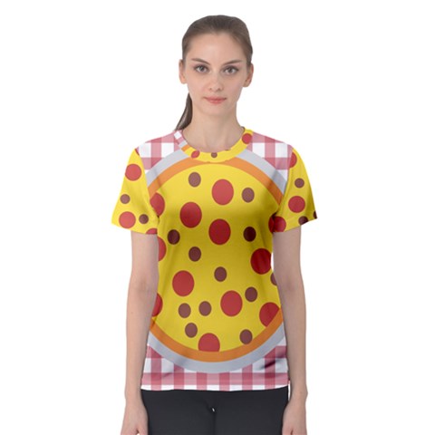 Pizza Table Pepperoni Sausage Women s Sport Mesh T-shirt by Ravend