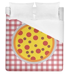 Pizza Table Pepperoni Sausage Duvet Cover (queen Size)