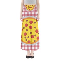 Pizza Table Pepperoni Sausage Full Length Maxi Skirt by Ravend