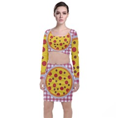 Pizza Table Pepperoni Sausage Top And Skirt Sets by Ravend