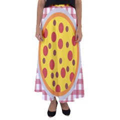 Pizza Table Pepperoni Sausage Flared Maxi Skirt by Ravend