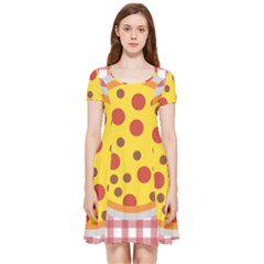 Pizza Table Pepperoni Sausage Inside Out Cap Sleeve Dress by Ravend