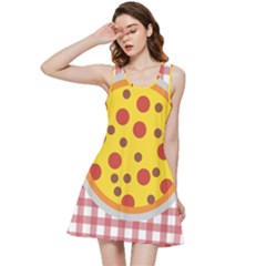 Pizza Table Pepperoni Sausage Inside Out Racerback Dress by Ravend