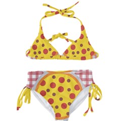 Pizza Table Pepperoni Sausage Kids  Classic Bikini Set by Ravend