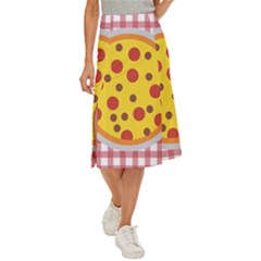 Pizza Table Pepperoni Sausage Midi Panel Skirt by Ravend