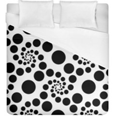 Dot Dots Round Black And White Duvet Cover (king Size) by Ravend