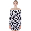 Dot Dots Round Black And White Long Sleeve Off Shoulder Dress View1