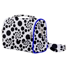 Dot Dots Round Black And White Satchel Shoulder Bag by Ravend