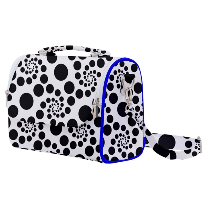 Dot Dots Round Black And White Satchel Shoulder Bag