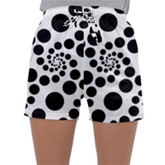 Dot Dots Round Black And White Sleepwear Shorts by Ravend