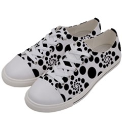 Dot Dots Round Black And White Women s Low Top Canvas Sneakers by Ravend