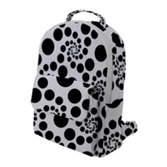 Dot Dots Round Black And White Flap Pocket Backpack (large) by Ravend