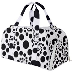 Dot Dots Round Black And White Burner Gym Duffel Bag by Ravend