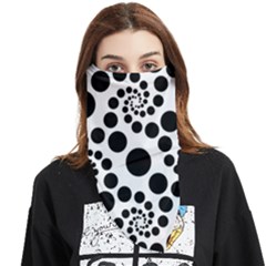 Dot Dots Round Black And White Face Covering Bandana (triangle) by Ravend