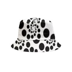 Dot Dots Round Black And White Bucket Hat (kids) by Ravend