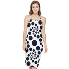 Dot Dots Round Black And White Bodycon Cross Back Summer Dress by Ravend