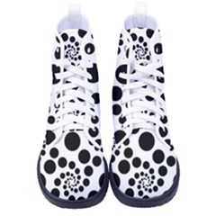 Dot Dots Round Black And White Men s High-top Canvas Sneakers by Ravend