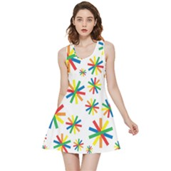 Celebrate Pattern Colorful Design Inside Out Reversible Sleeveless Dress by Ravend