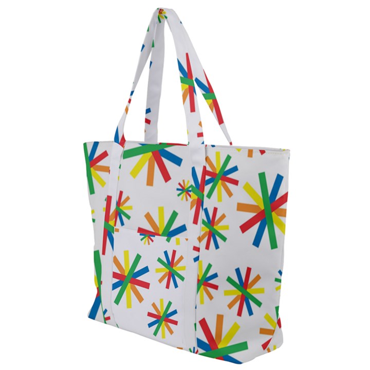 Celebrate Pattern Colorful Design Zip Up Canvas Bag