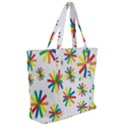 Celebrate Pattern Colorful Design Zip Up Canvas Bag View2