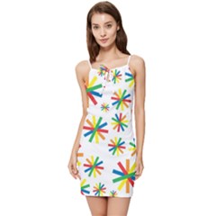 Celebrate Pattern Colorful Design Summer Tie Front Dress by Ravend