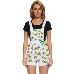 Celebrate Pattern Colorful Design Short Overalls by Ravend