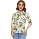 Celebrate Pattern Colorful Design Women s Quarter Sleeve Pocket Shirt View1