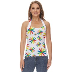 Celebrate Pattern Colorful Design Basic Halter Top by Ravend