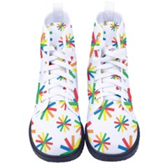 Celebrate Pattern Colorful Design Men s High-top Canvas Sneakers by Ravend