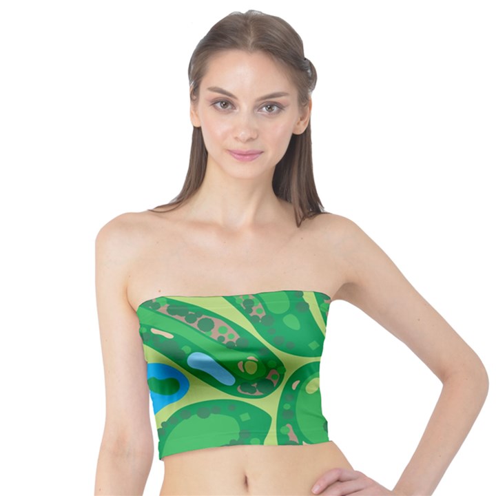 Golf Course Par Golf Course Green Tube Top