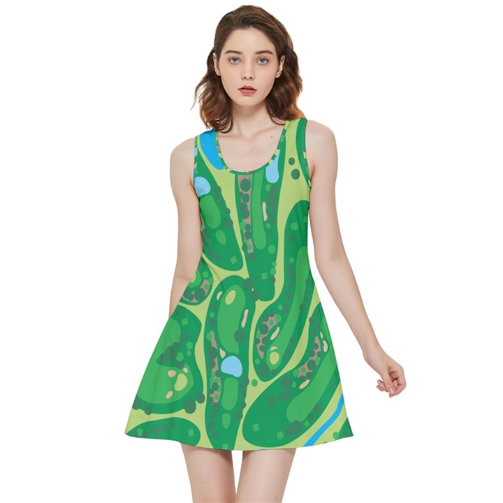 Golf Course Par Golf Course Green Inside Out Reversible Sleeveless Dress