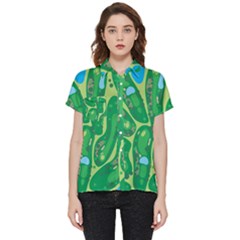 Golf Course Par Golf Course Green Short Sleeve Pocket Shirt by Ravend