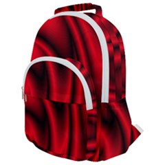 Background Red Color Swirl Rounded Multi Pocket Backpack by Ravend