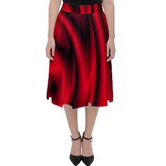 Background Red Color Swirl Classic Midi Skirt by Ravend