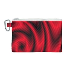 Background Red Color Swirl Canvas Cosmetic Bag (medium) by Ravend