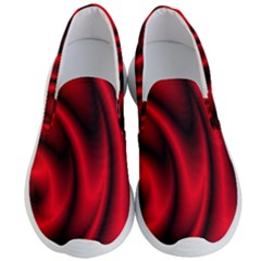 Background Red Color Swirl Men s Lightweight Slip Ons by Ravend