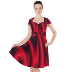 Background Red Color Swirl Cap Sleeve Midi Dress by Ravend