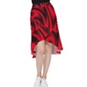 Background Red Color Swirl Frill Hi Low Chiffon Skirt View1