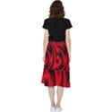 Background Red Color Swirl Frill Hi Low Chiffon Skirt View2