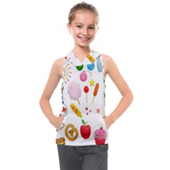 Summer Fair Food Goldfish Kids  Sleeveless Hoodie by Ravend