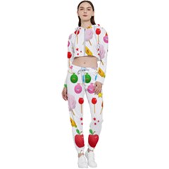 Summer Fair Food Goldfish Cropped Zip Up Lounge Set by Ravend