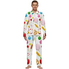 Summer Fair Food Goldfish Men s Long Sleeve Velvet Pocket Pajamas Set by Ravend