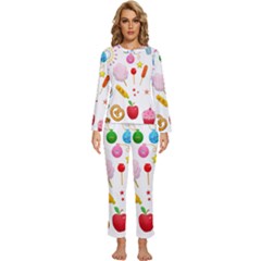 Summer Fair Food Goldfish Womens  Long Sleeve Lightweight Pajamas Set by Ravend