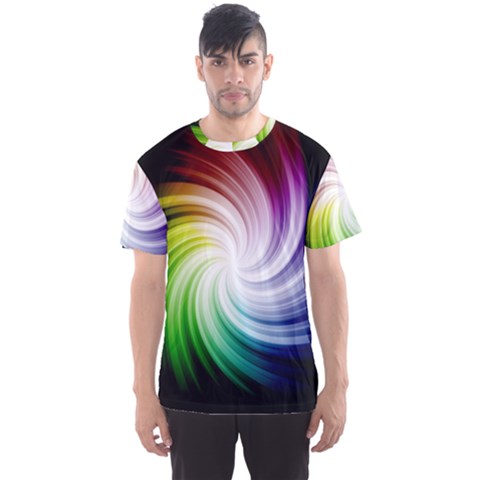 Rainbow Swirl Twirl Men s Sport Mesh T-shirt by Ravend