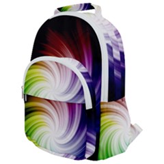 Rainbow Swirl Twirl Rounded Multi Pocket Backpack