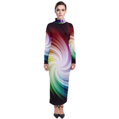 Rainbow Swirl Twirl Turtleneck Maxi Dress by Ravend