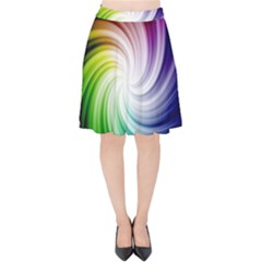 Rainbow Swirl Twirl Velvet High Waist Skirt by Ravend